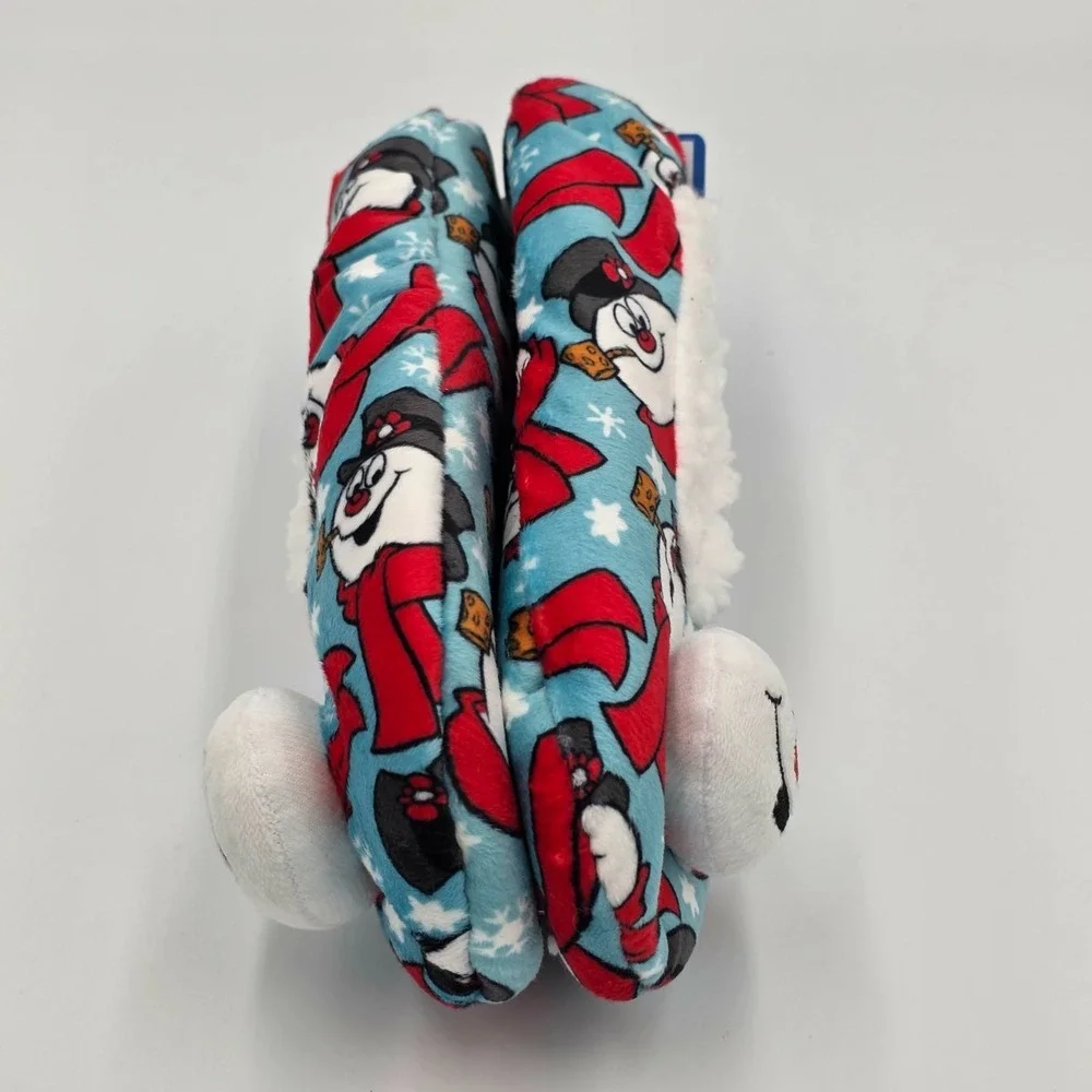 Frosty the Snowman Women's Holiday Fuzzy Babba 3D Slipper Socks Shoe Size 7-9.5